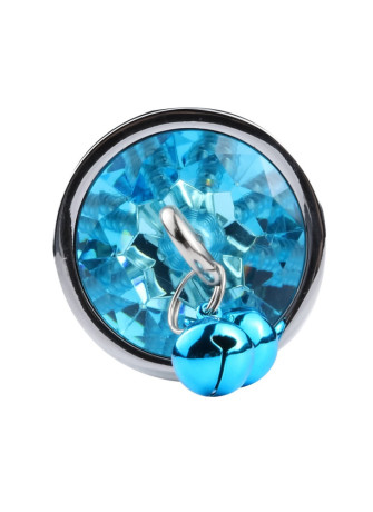 Plug bijou aluminium bleu avec clochettes Taille M -  RY-002-A-ZB
